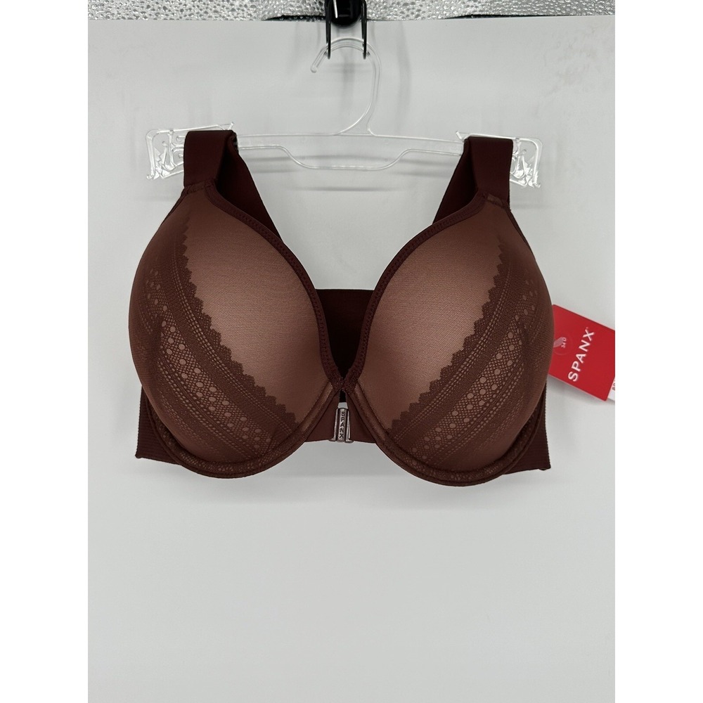 NEW Spanx BRA-LLELUJAH Illusion Lace Full Coverage Bra Champagne Beige Sz 38D W1